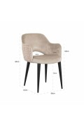 RICHMOND krzesło GIOVANNA beżowy welur / trendy róż - Richmond Interiors